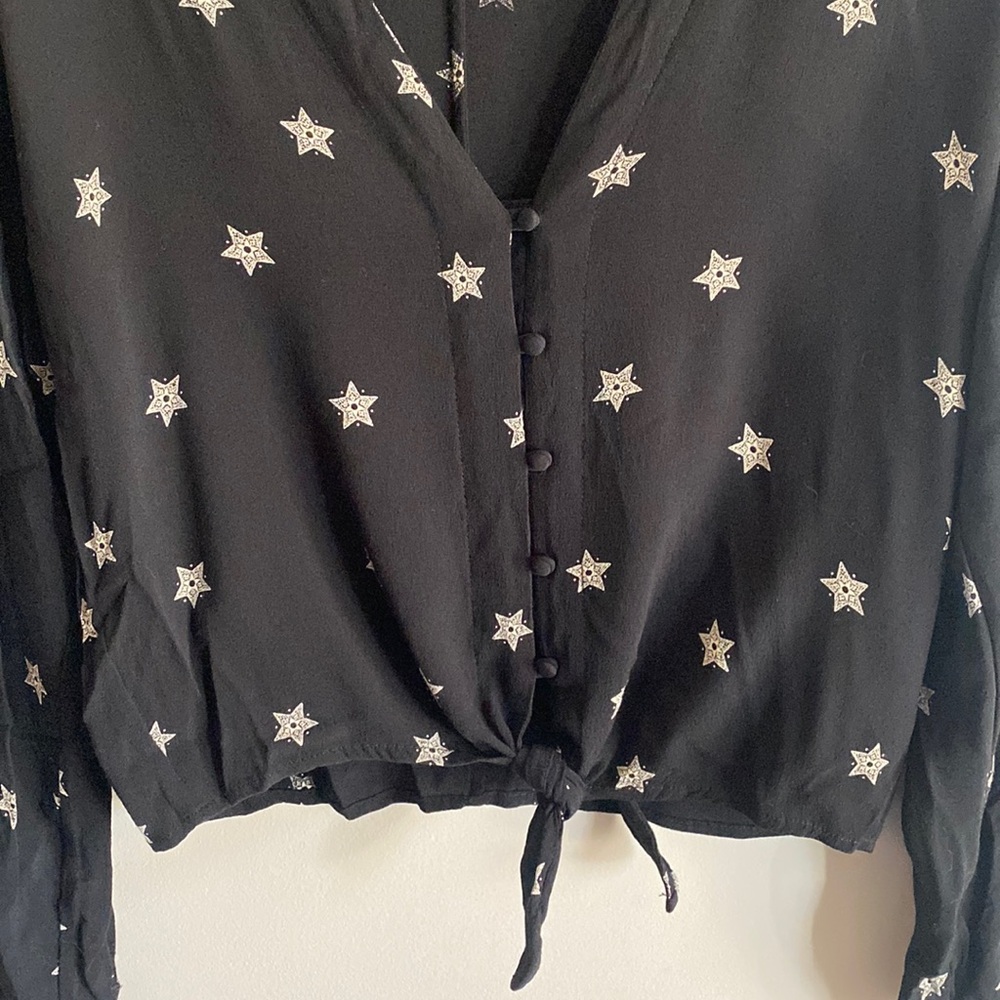 Rails “Sloane” Black Rivet Star Black Button Down… - image 5